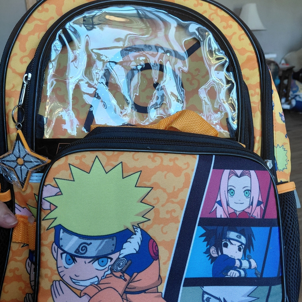 Anime Character Backpack with Orange and Black Design